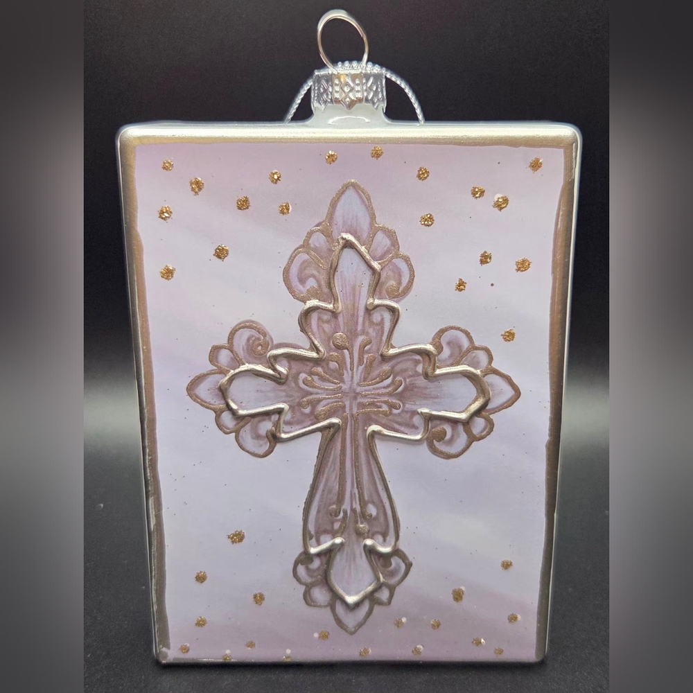 Burton + Burton Cross Plaque Glass Ormament - Picture 2 of 10